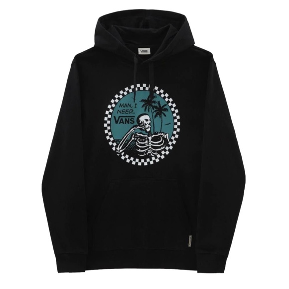 Vans Other - VANS Man I Need Hoodies Black Skeleton Pullover VN0A7Y4ABLK Size
